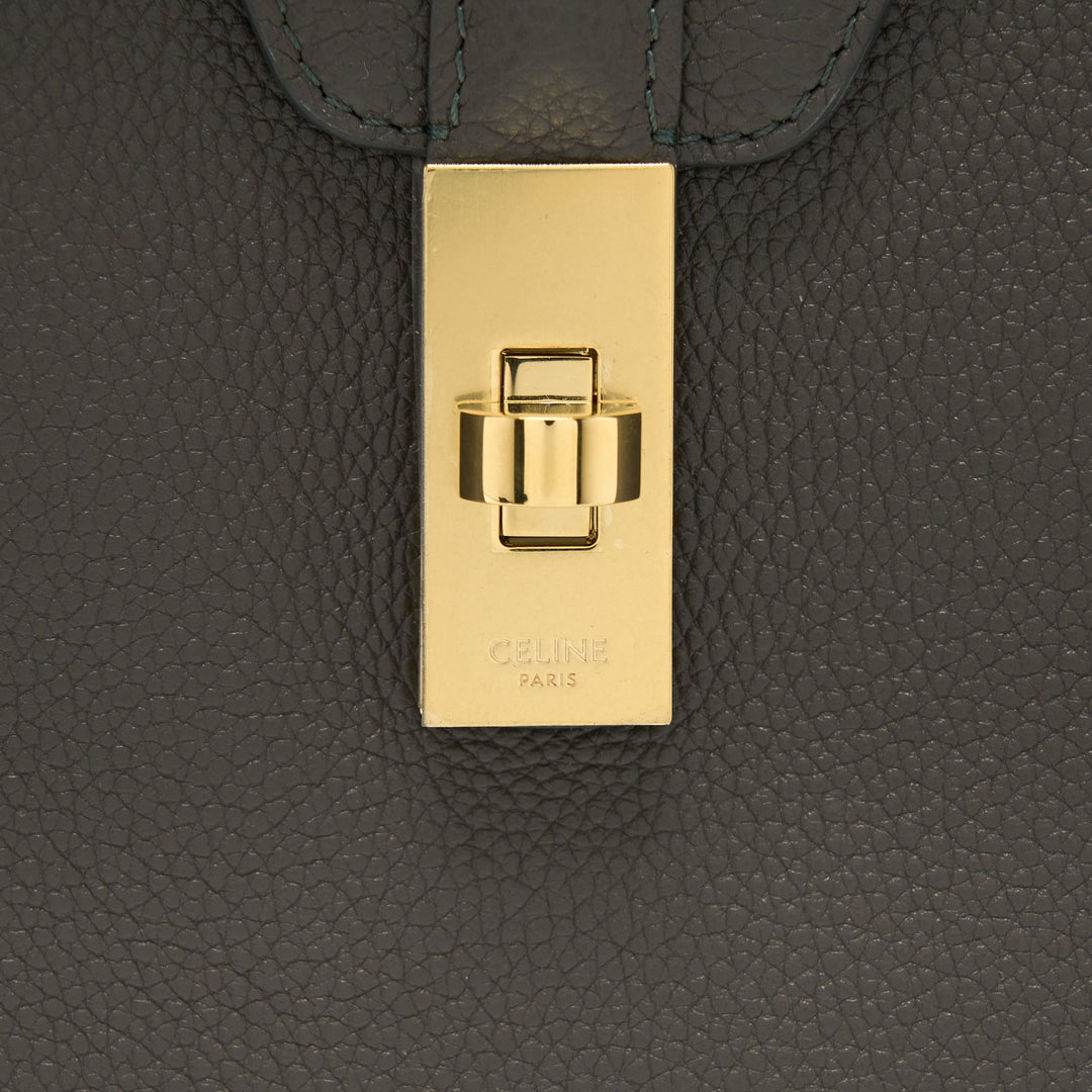 Celine Medium Soft 16 Bag Grained Calfskin Dark Grey