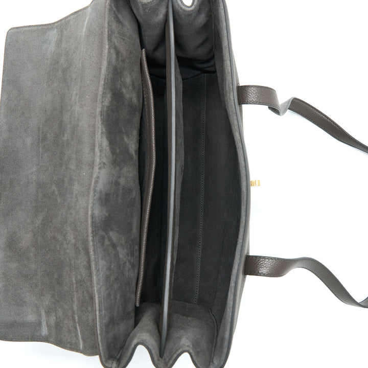 Celine Medium Soft 16 Bag Grained Calfskin Dark Grey