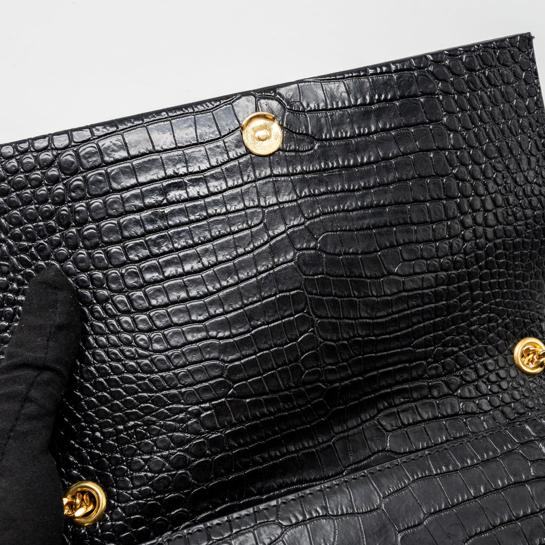 Saint Laurent Kate bag Tassel croc-embossed black GHW