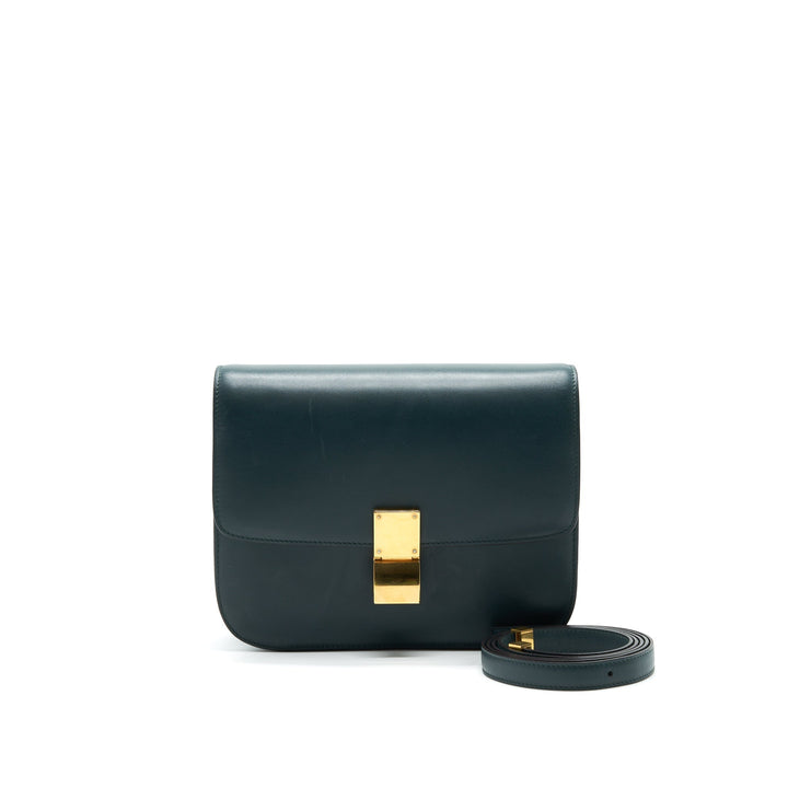 Top Quality Celine Box Amazon Green calfskin Leather