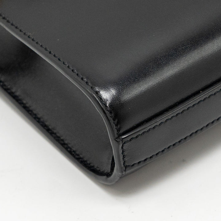 Saint Laurent Mini Manhattan Shoulder Bag Calfskin Black GHW