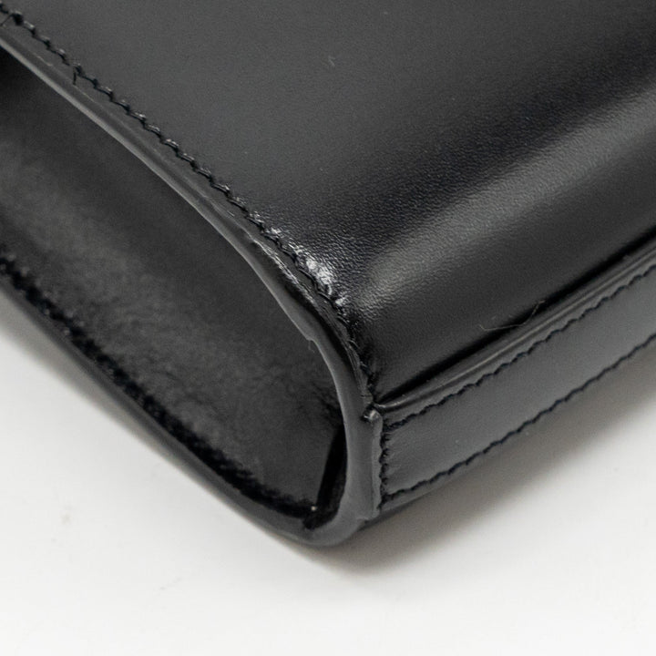 Saint Laurent Mini Manhattan Shoulder Bag Calfskin Black GHW