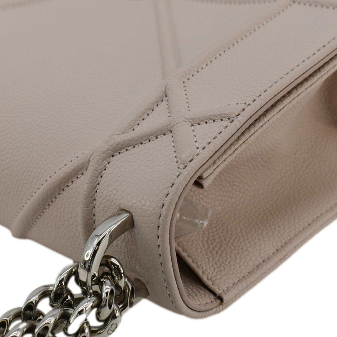CHRISTIAN Top quality Dior Diaroma Flap Grained Calfskin Leather Crossbody Bag Light Pink