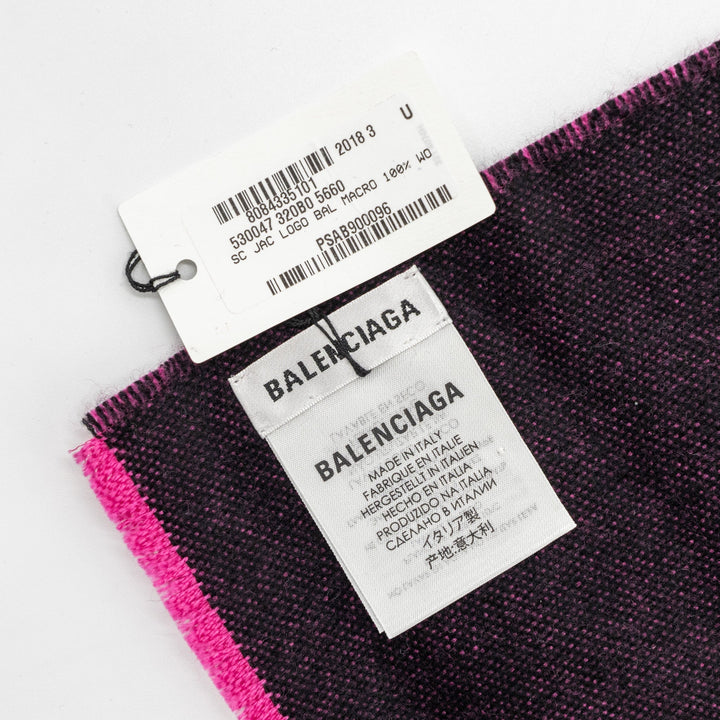 Top Quality Balenciaga 30*205cm Logo Scarf Wool Pink/ Multicolour