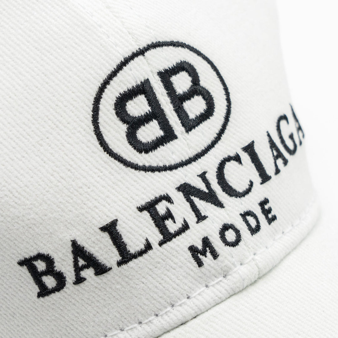 Top Quality Balenciaga Size L Embroidery Baseball Cap Fabric White