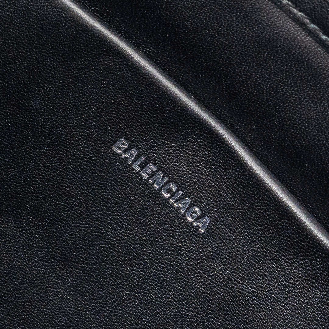 Top Quality Balenciaga zip pouch clutch shearling black/ white SHW