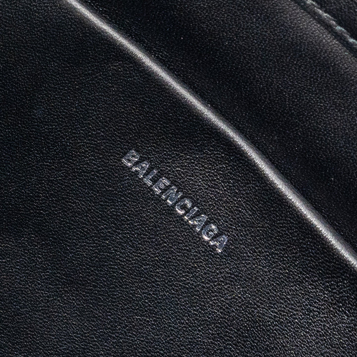 Top Quality Balenciaga zip pouch clutch shearling black/ white SHW