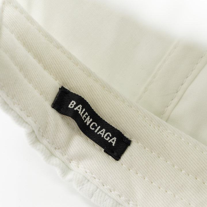 Top Quality Balenciaga Size L Embroidery Baseball Cap Fabric White