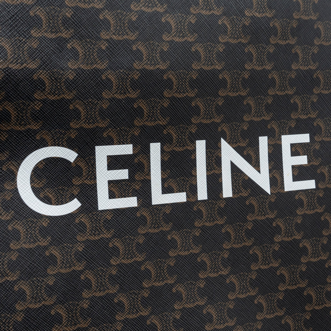 Top Quality Celine small cabas vertical triomphe canvas / calfskin tan