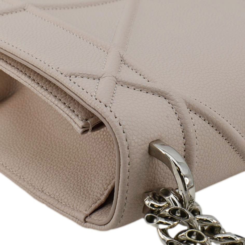 CHRISTIAN Top quality Dior Diaroma Flap Grained Calfskin Leather Crossbody Bag Light Pink