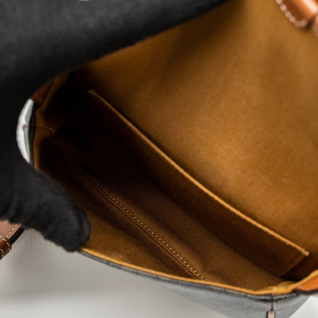 Celine Mini Besace in Triomphe Canvas/Calfskin Tan