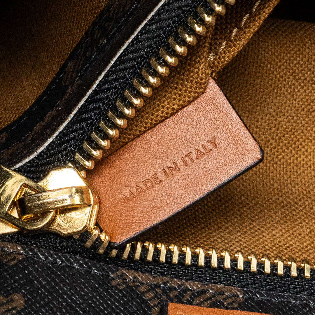 Celine small cabas vertical triomphe canvas / calfskin tan