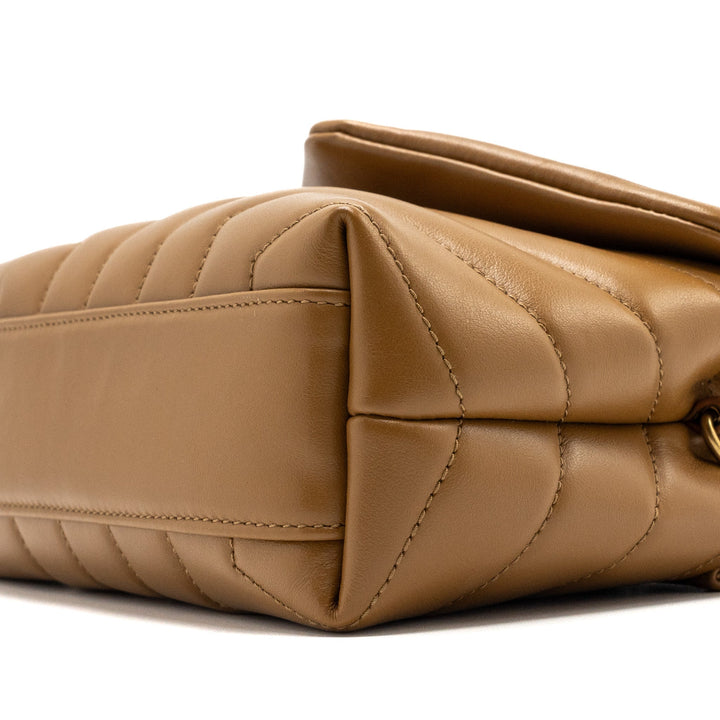 Saint Laurent Toy Loulou Toy Strap bag calfskin caramel GHW