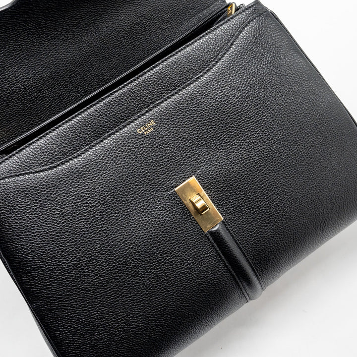 Celine 16 Bag Grained Calfskin Black