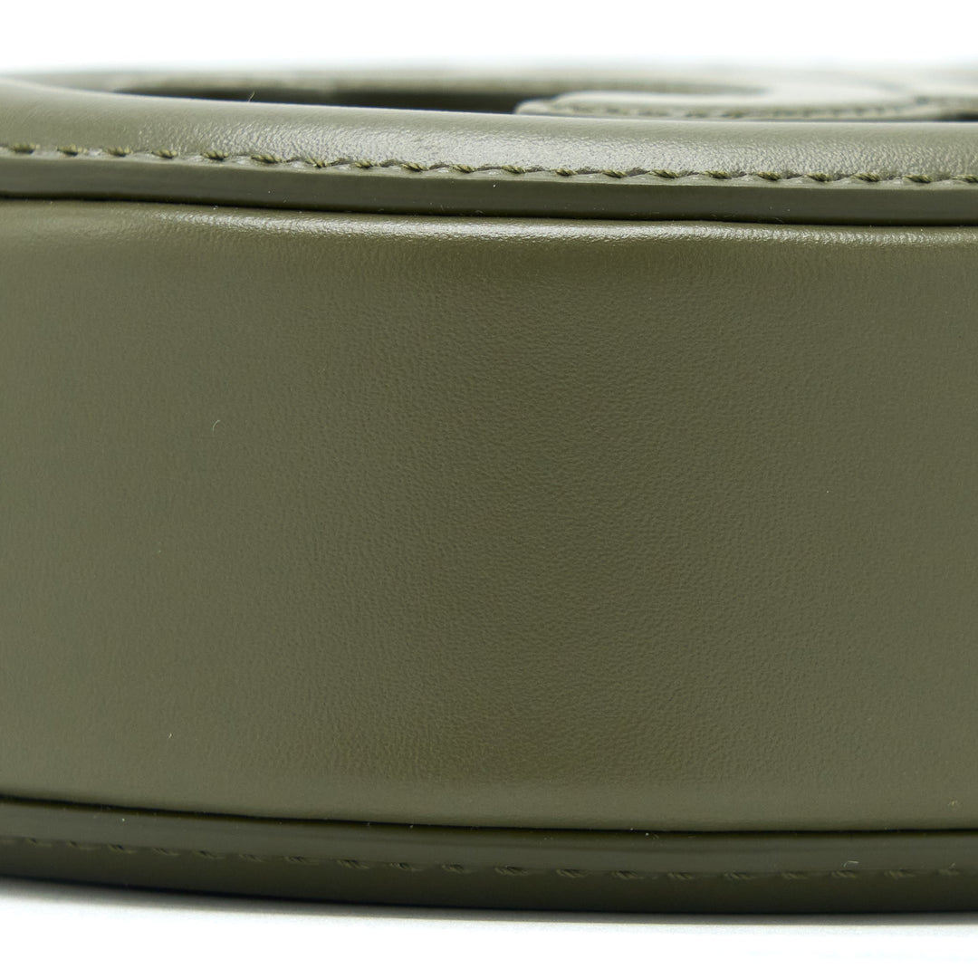 Celine Crossbody Oval Purse Calfskin Olive Green