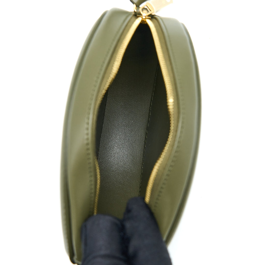 Celine Crossbody Oval Purse Calfskin Olive Green
