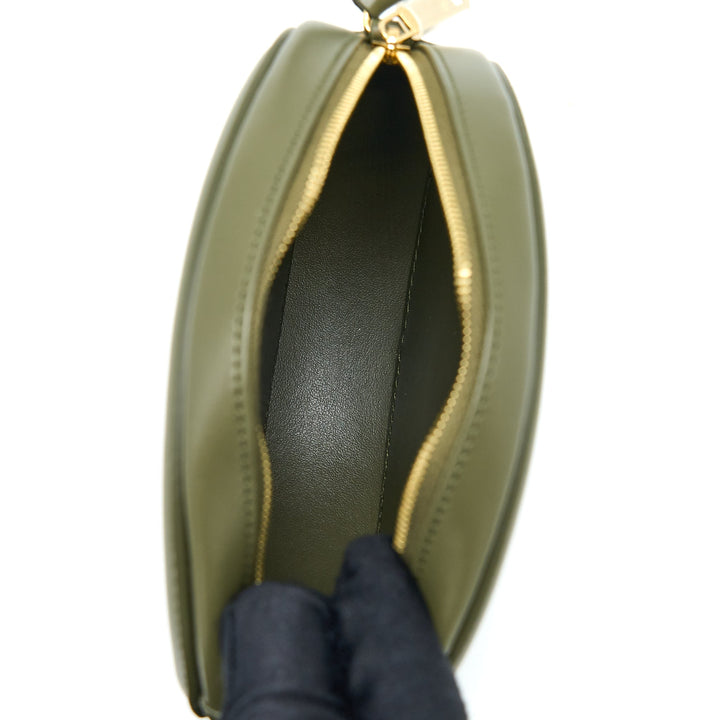 Celine Crossbody Oval Purse Calfskin Olive Green
