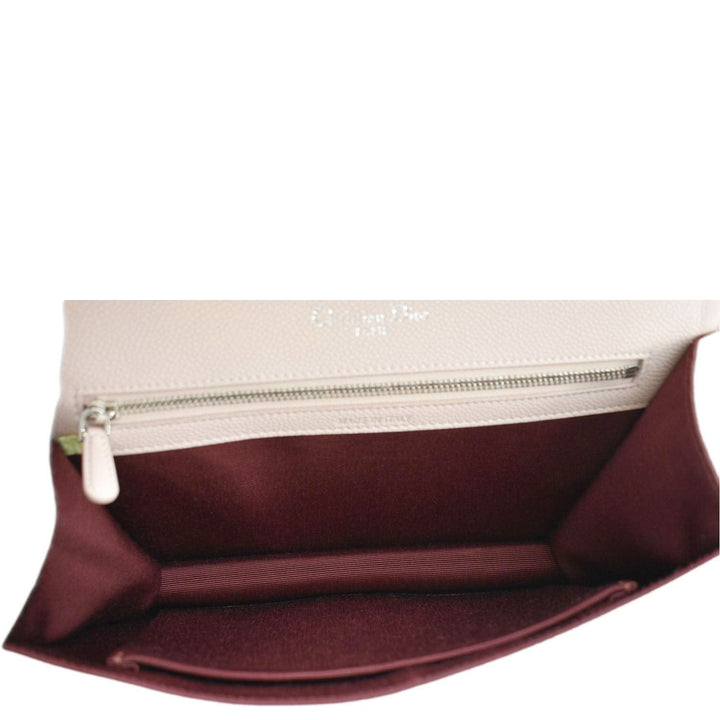 CHRISTIAN Top quality Dior Diaroma Flap Grained Calfskin Leather Crossbody Bag Light Pink
