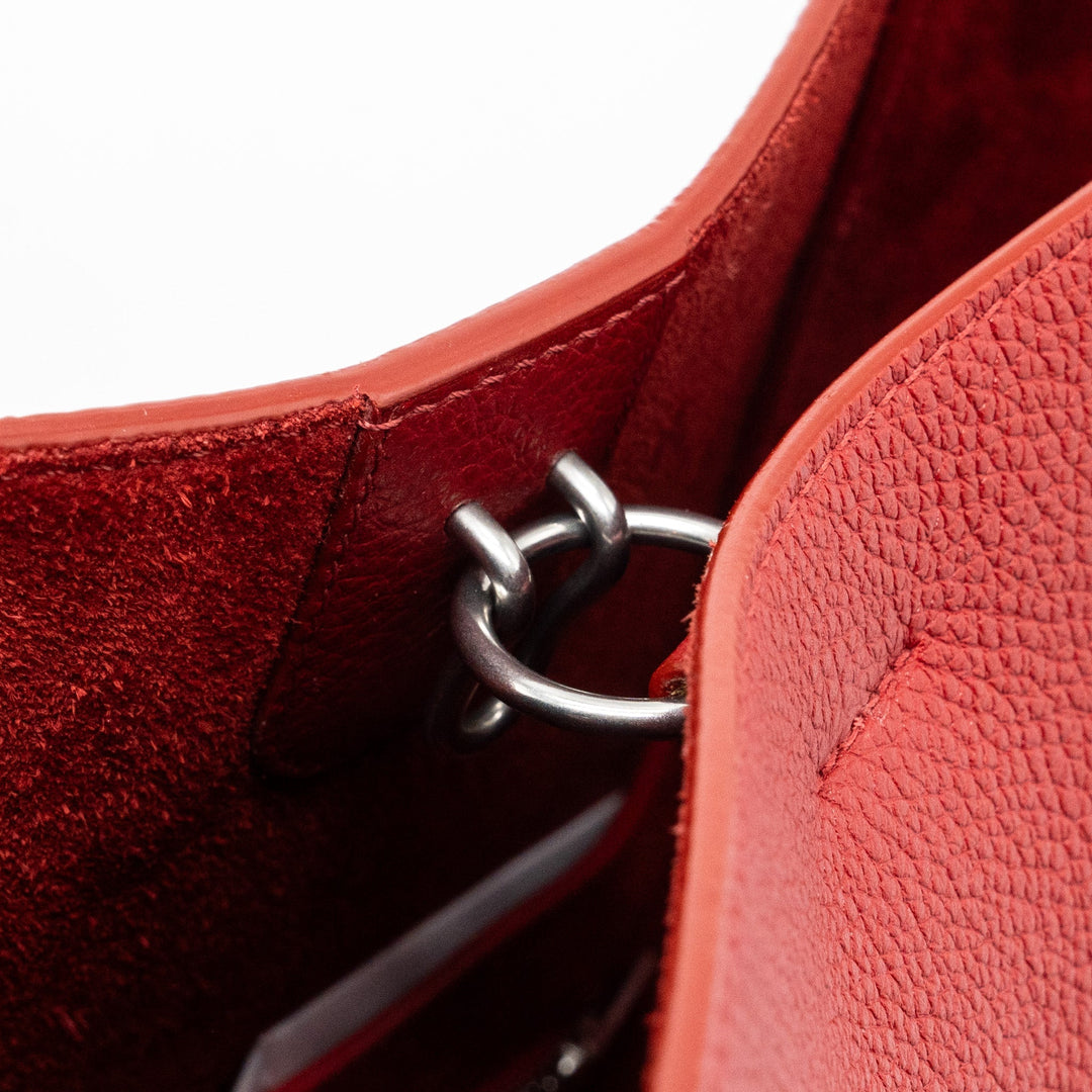 Celine Sangle Small Bucket Bag Grained Calfskin Red