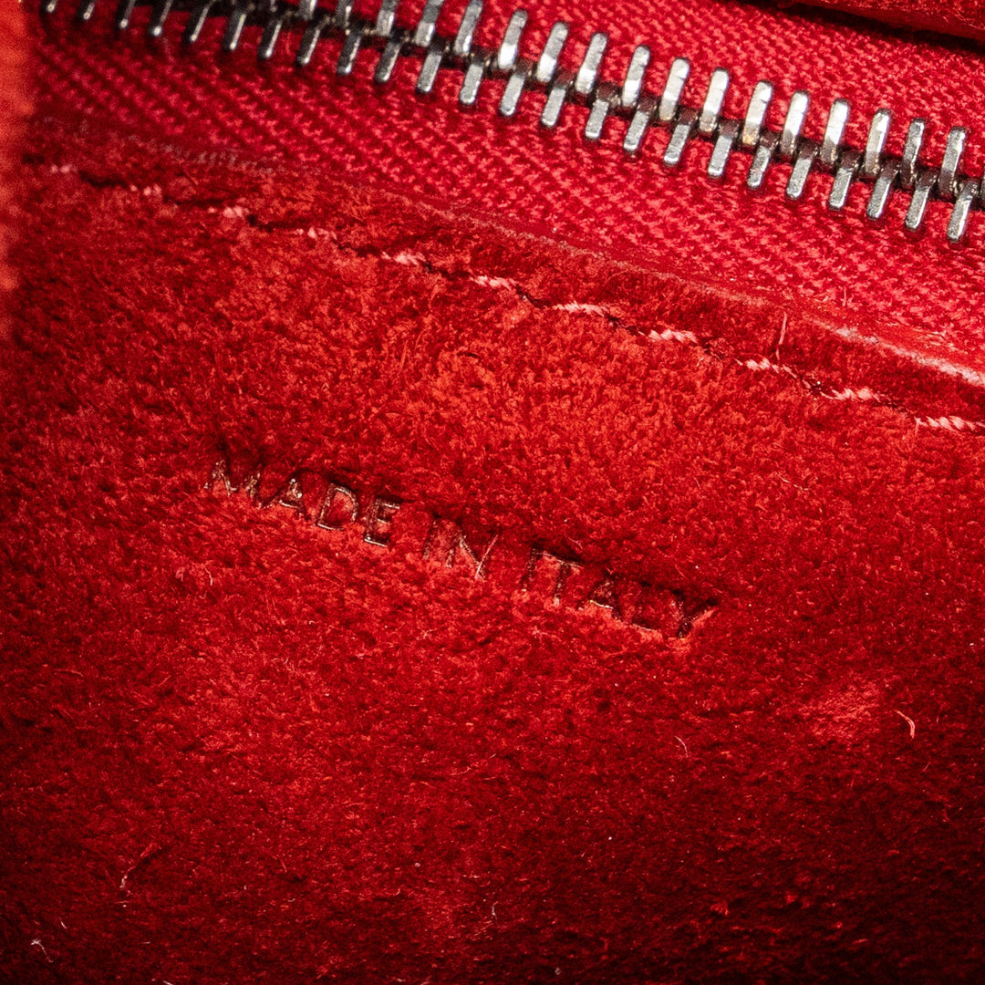 Top Quality Celine Sangle Small Bucket Bag Grained Calfskin Red