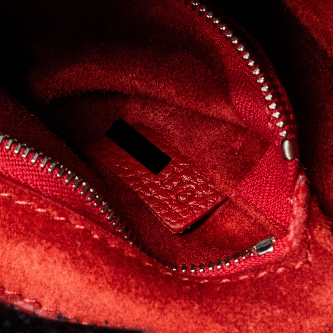 Top Quality Celine Sangle Small Bucket Bag Grained Calfskin Red