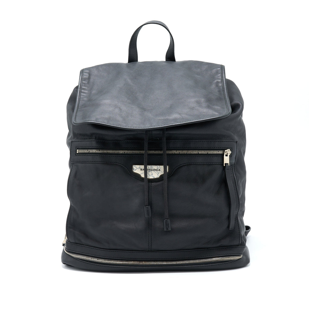 balenciaga Backpack Calfskin Black SHW