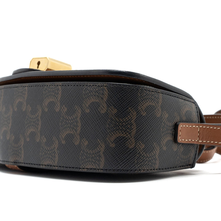 Celine Clutch On Strap Tabou Calfskin/Triomphe Canvas Tan