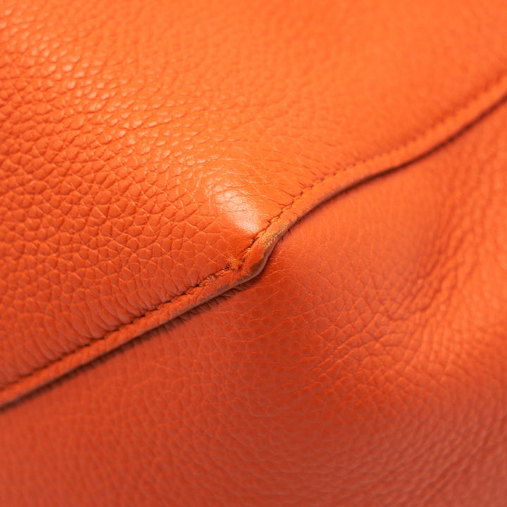 Celine Cabas Phantom In Soft Grained Calfskin Orange