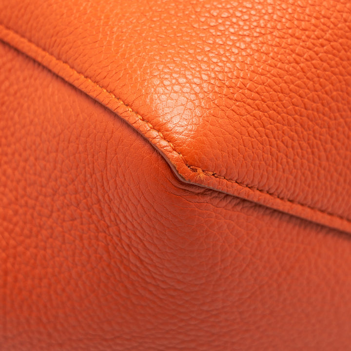 Celine Cabas Phantom In Soft Grained Calfskin Orange