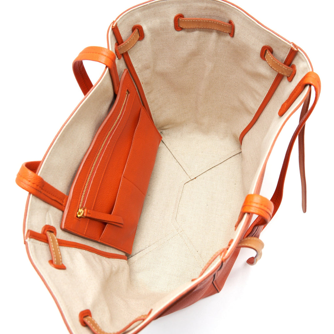 Celine Cabas Phantom In Soft Grained Calfskin Orange