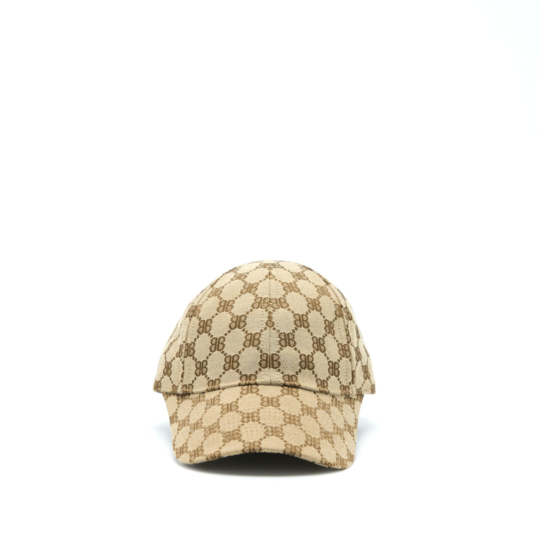 Top Quality Balenciaga X Gucci Size S Hacker Project Cap Canvas Jacquard Ebony/Brown