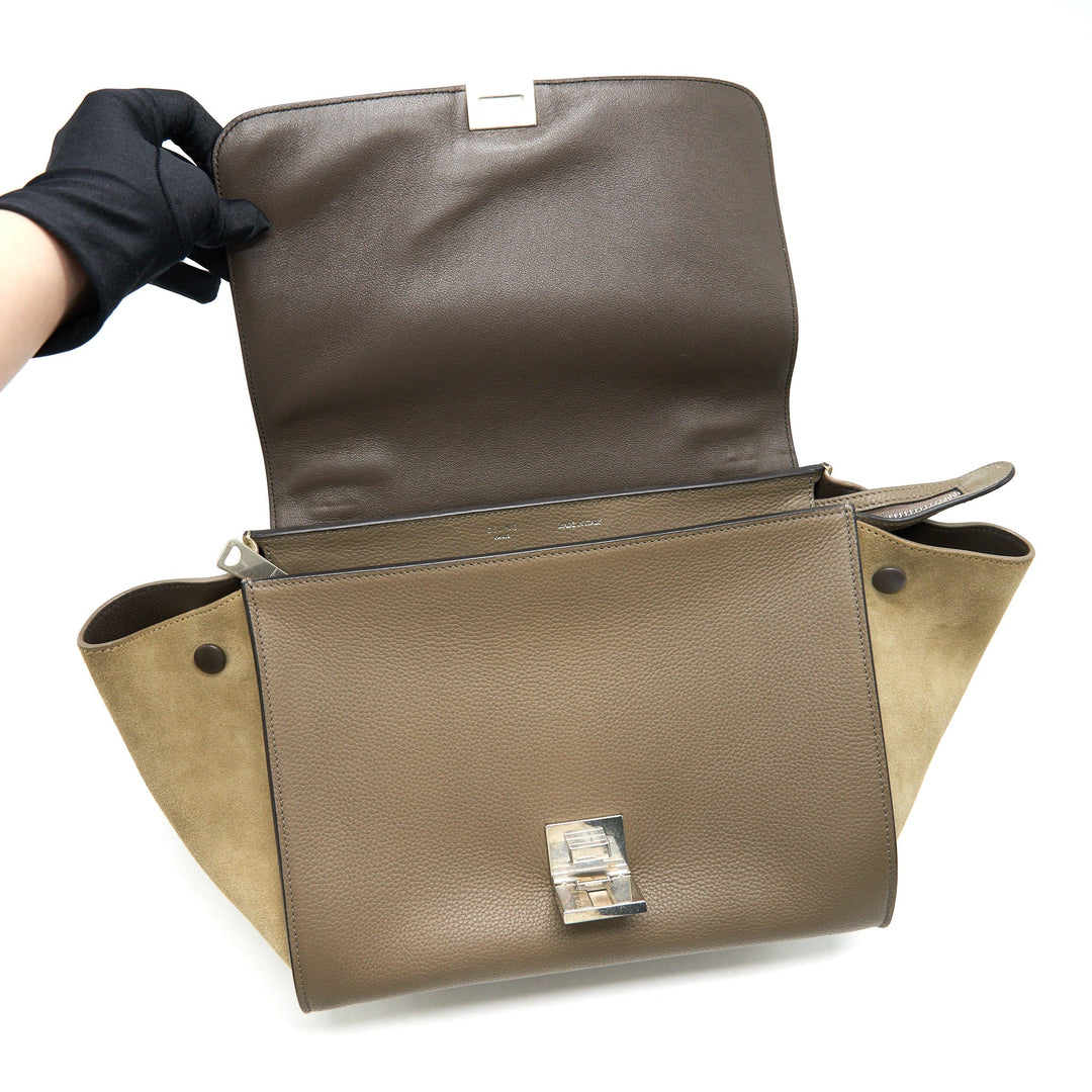 Top Quality Celine SMALL TRAPEZE BAG LIGHT GREY