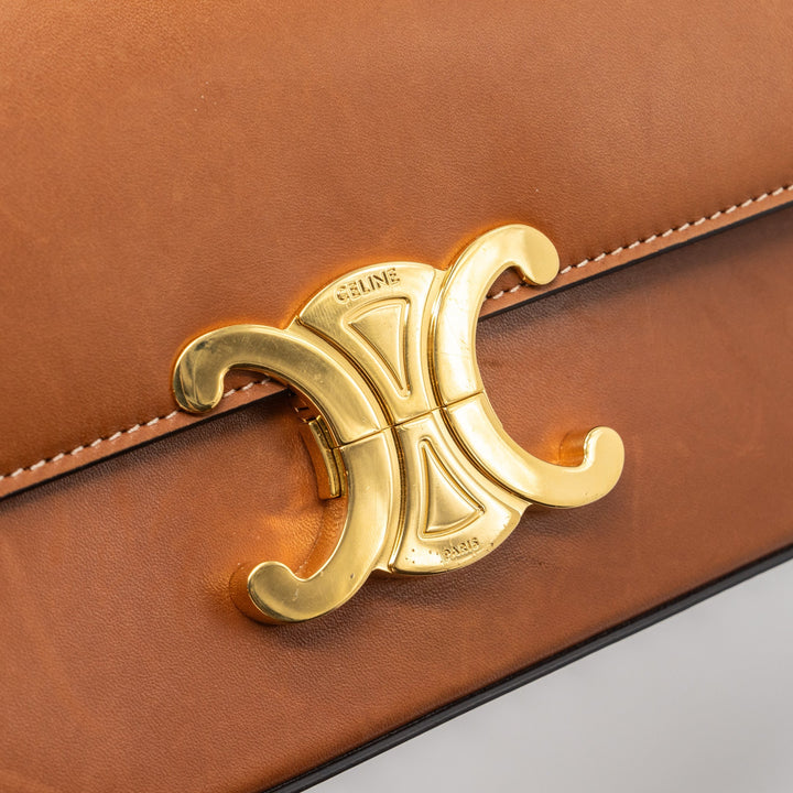 Top Quality Celine Triomphe Shoulder bag Natural Calfskin Tan