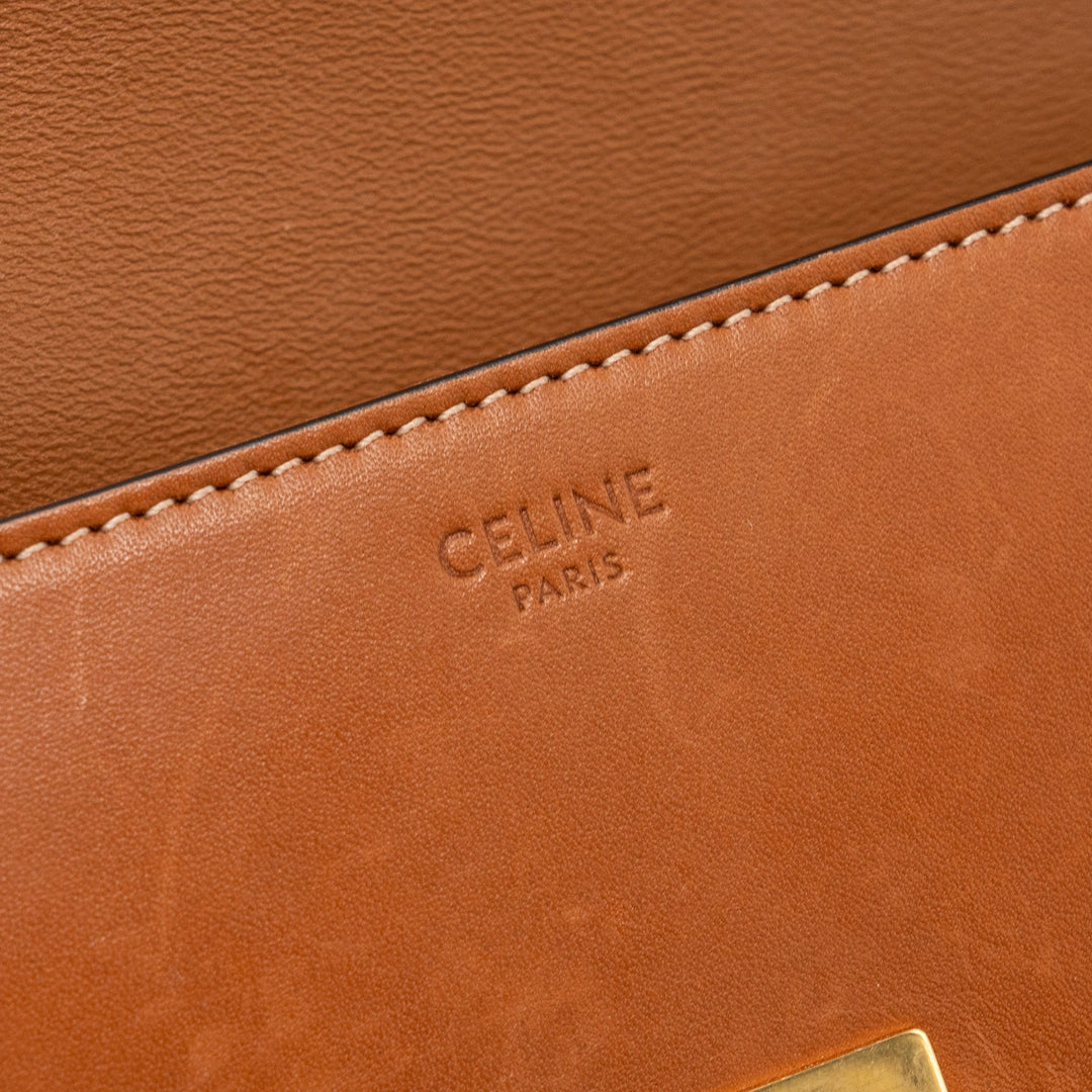 Top Quality Celine Triomphe Shoulder bag Natural Calfskin Tan