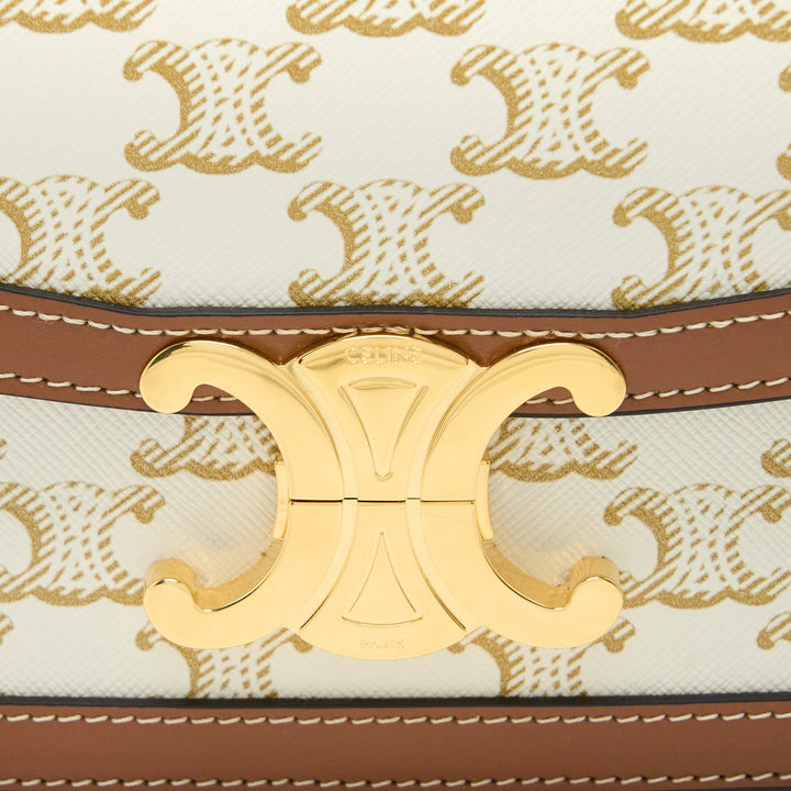 Top Quality Celine Teen Triomphe Bag Triomphe Canvas/Calfskin White