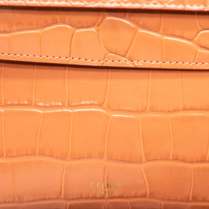 Top Quality Celine Nano Belt Bag Croc Embossed Calfskin Lychee