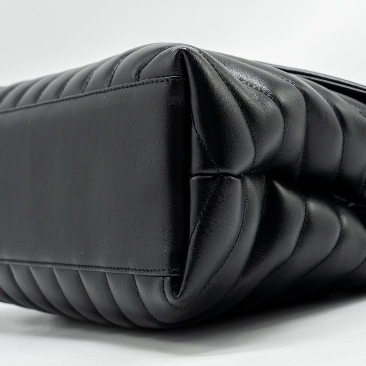 Saint Laurent/YSL Medium Loulou Shoulder Bag Calfskin Black SHW