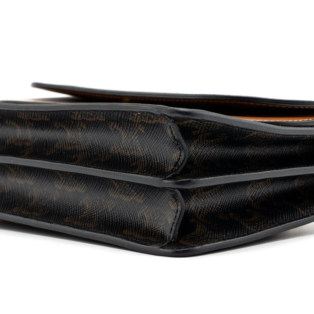 Top Quality Celine Wallet On Strap Triomphe Canvas/Smooth Lambskin Tan