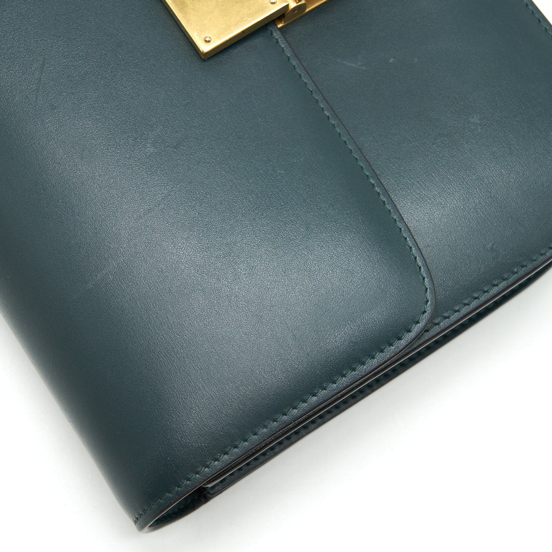 Celine Box Amazon Green calfskin Leather