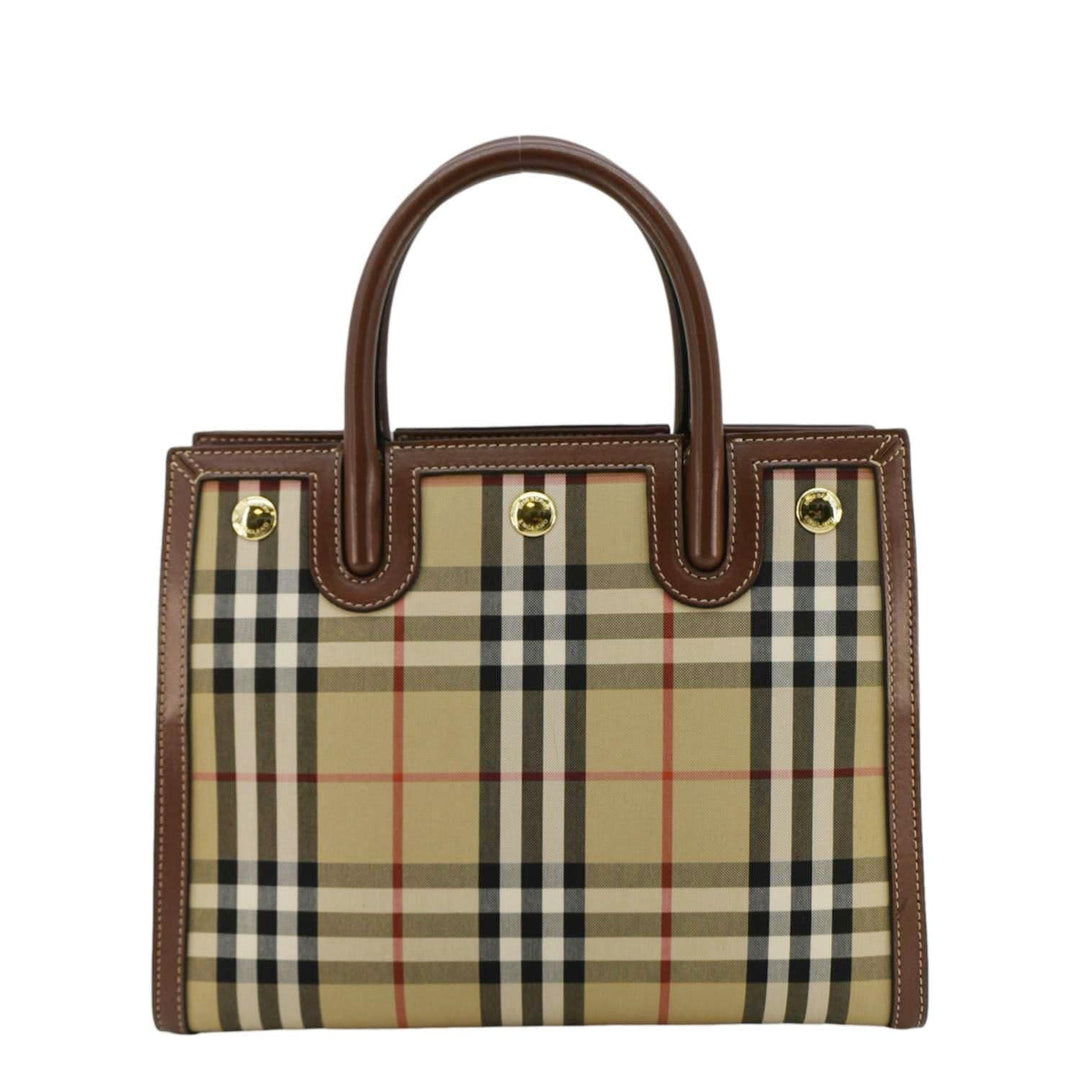 Burberry Title Mini Vintage Check Canvas Two Handle Shoulder Bag Brown
