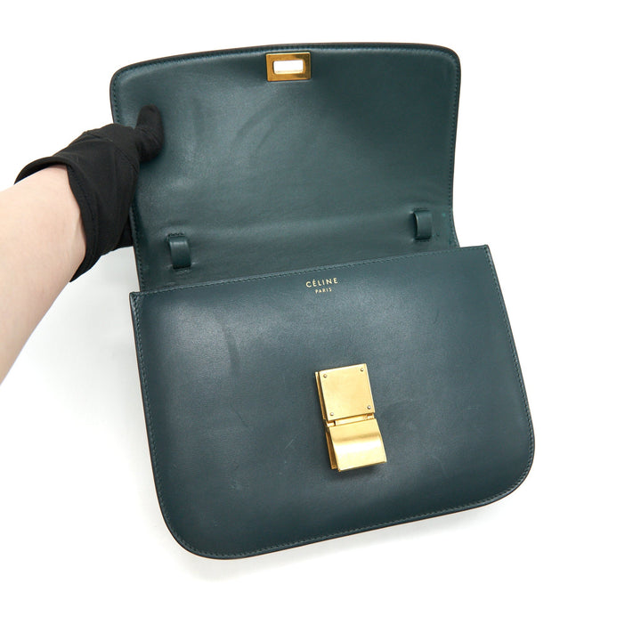 Top Quality Celine Box Amazon Green calfskin Leather