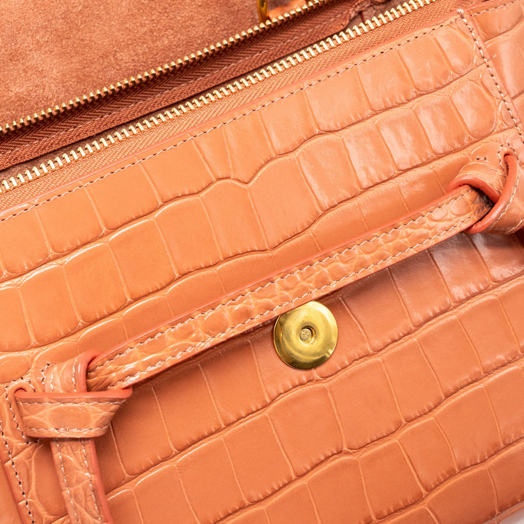 Celine Nano Belt Bag Croc embossed calfskin Lychee pink