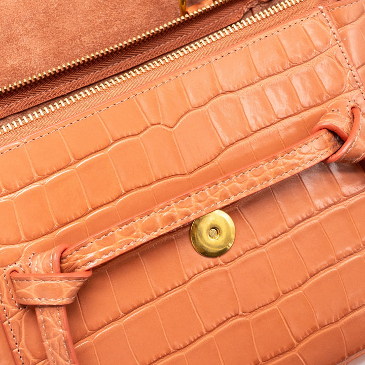 Celine Nano Belt Bag Croc embossed calfskin Lychee pink