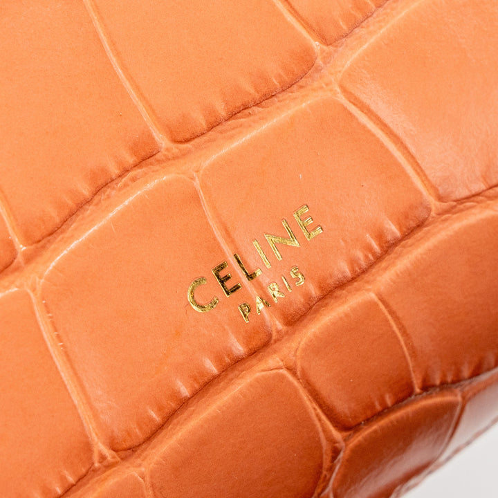 Celine Nano Belt Bag Croc embossed calfskin Lychee pink