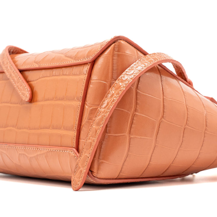 Celine Nano Belt Bag Croc embossed calfskin Lychee pink
