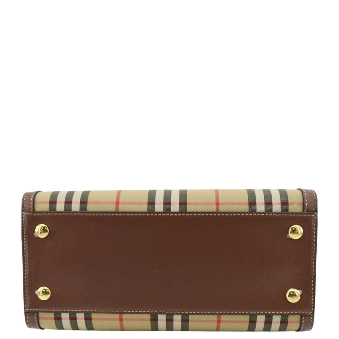 Burberry Title Mini Vintage Check Canvas Two Handle Shoulder Bag Brown