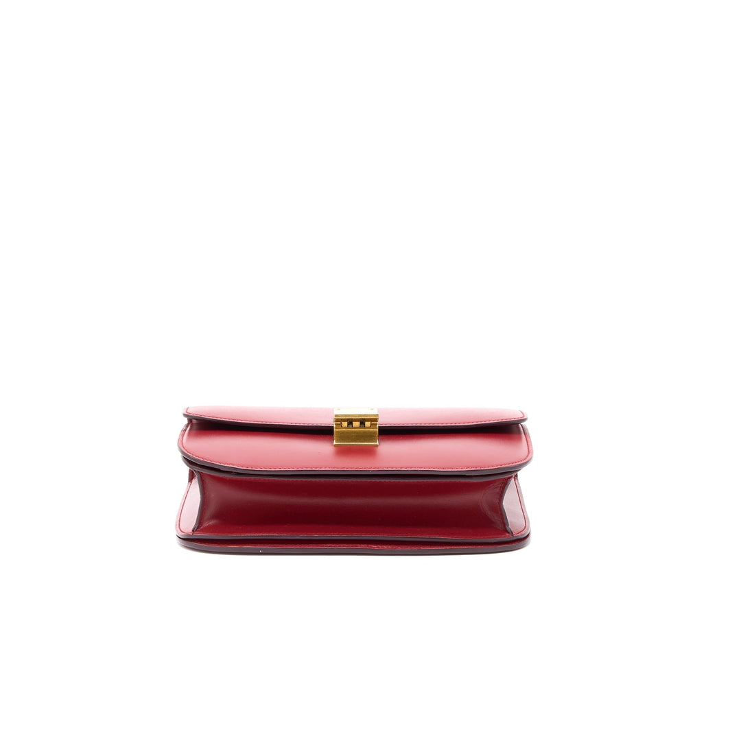 Celine Medium Classic Box Calfskin Red Brushed