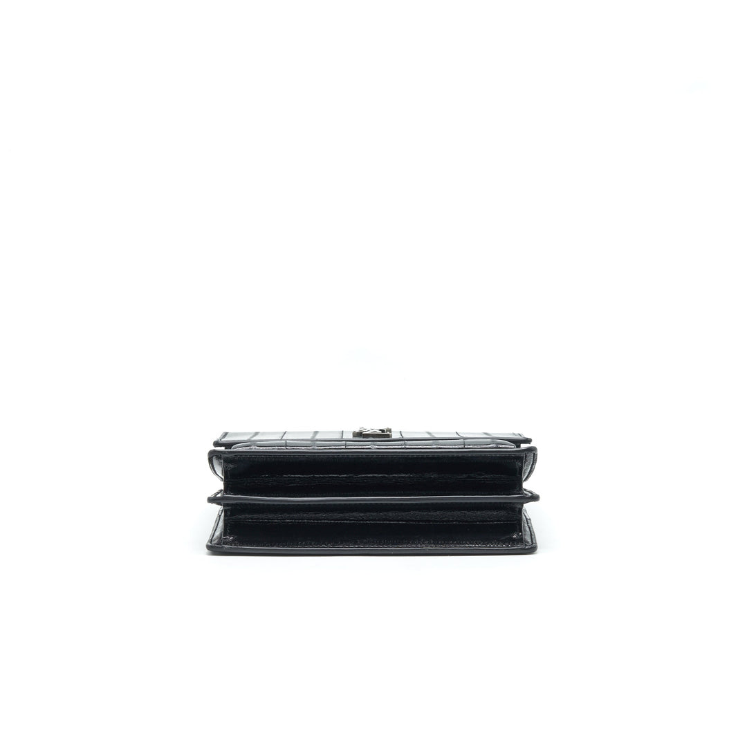 SAINT LAURENT SUNSET SHOULDER BAG BLACK SHW