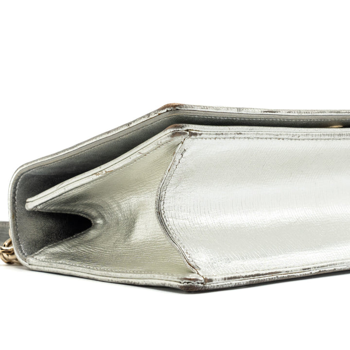 Top quality Dior Top quality Diorama Bag Goatskin Metallic Silver