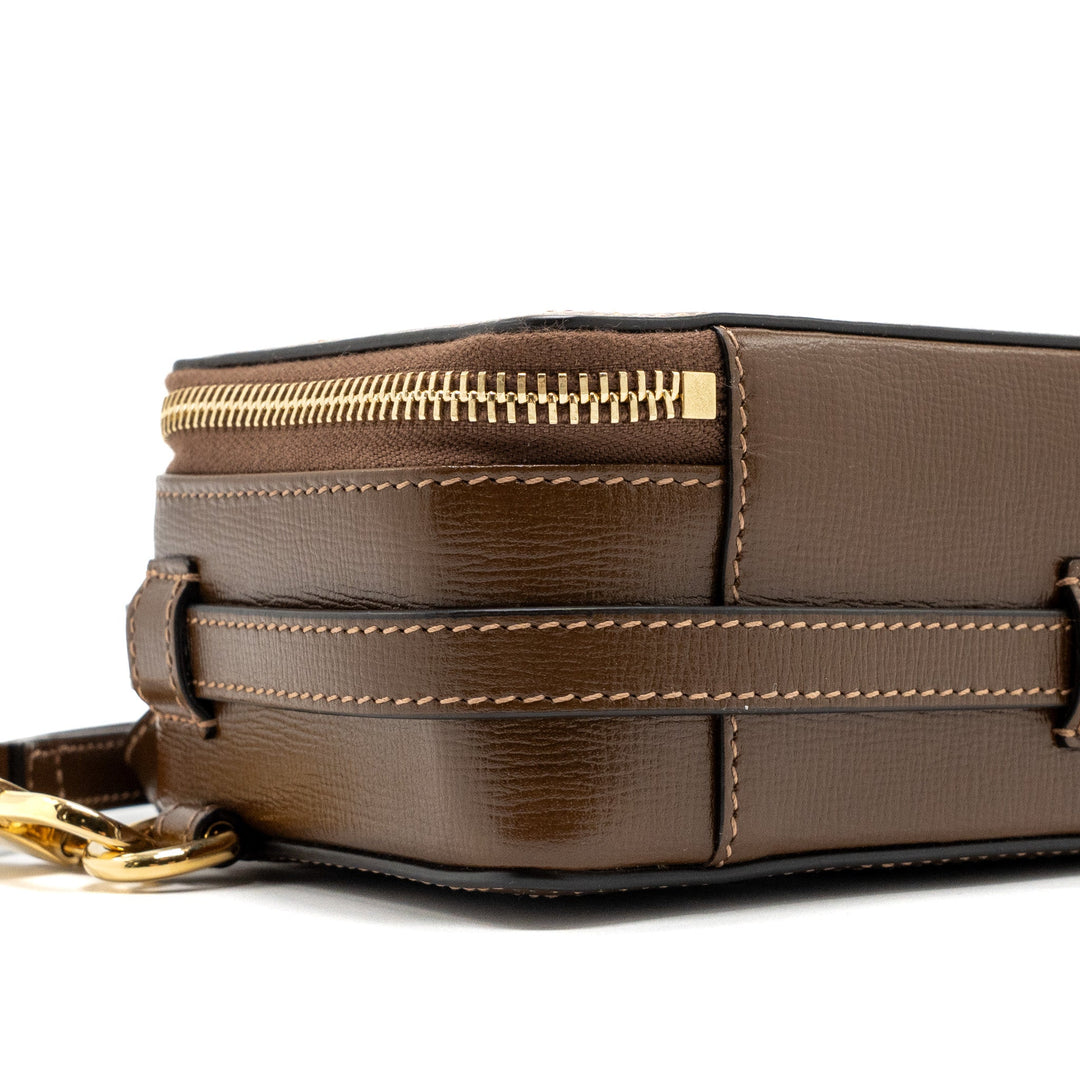GUCCI MINI CROSSBODY BOX BAG INTERLOCKING GG Supreme CANVAS / LEATHER